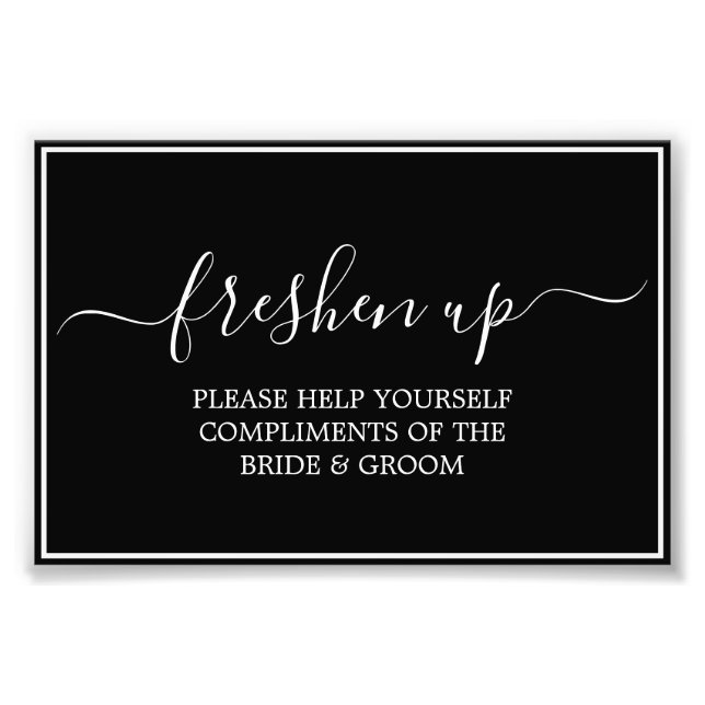 "Morgana Bröllop Suite" Freshen Up-Bathroom-tecken Fototryck (Framsidan)