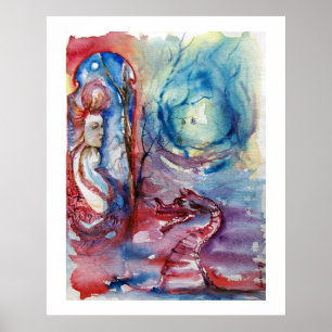 MORGANA / Magi och Mysterium ,Rosa Blå Fantasi Poster