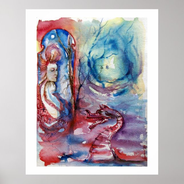 MORGANA / Magi och Mysterium ,Rosa Blå Fantasi Poster (Framsidan)
