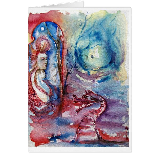 MORGANA/Magic and Myasty,Rosa Blue Fantasy Hälsningskort (Framsidan)