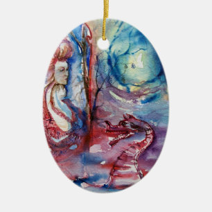 MORGANA/Magic and Myasty,Rosa Blue Fantasy Julgransprydnad Keramik