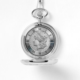 Morganminnesmärket Silver Dollar Obverse ~ * ~ Armbandsur