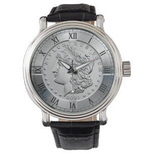 Morganminnesmärket Silver Dollar Obverse ~ * ~ Armbandsur