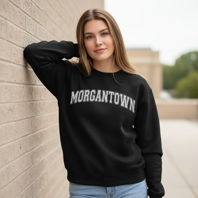 MORGANTOWN Universitetsinspirerad Amerikansk Högsk Lång Ärmad Tröja (Skapare uppladdad)