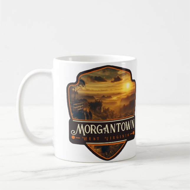 Morgantown, West Virginia | Antik Kaffemugg (Vänster)