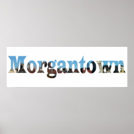 Morgantown WV Cutout Brev Ord Skyline Poster