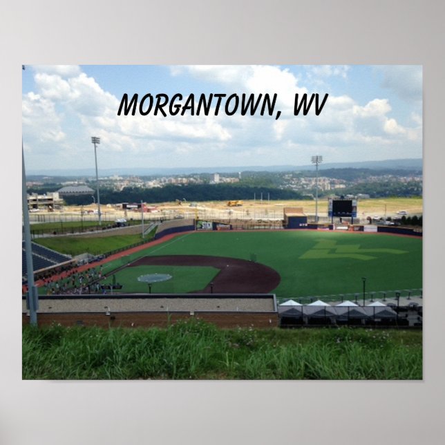 Morgantown WV från Baseball Fält Poster (Framsidan)