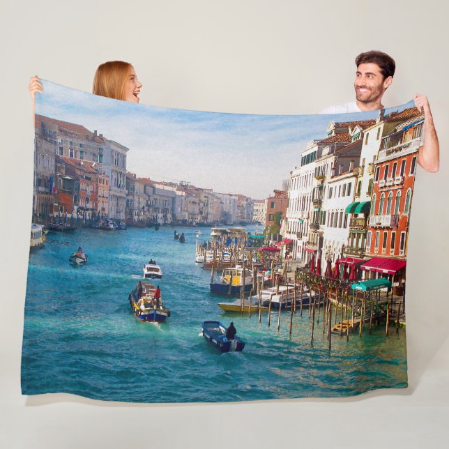 MORGE PÅ GRAND CANAL Large Fleece Blanket (På plats)