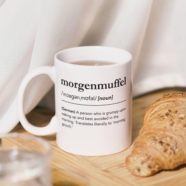 Morgenmuffel Definition Funny German Ord Modern Kaffemugg (Skapare uppladdad)