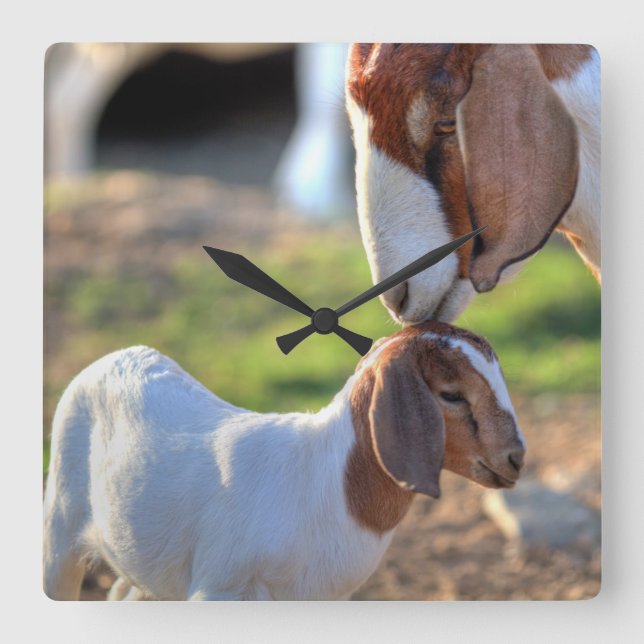 Morget & baby fyrkantig klocka (Framsida)