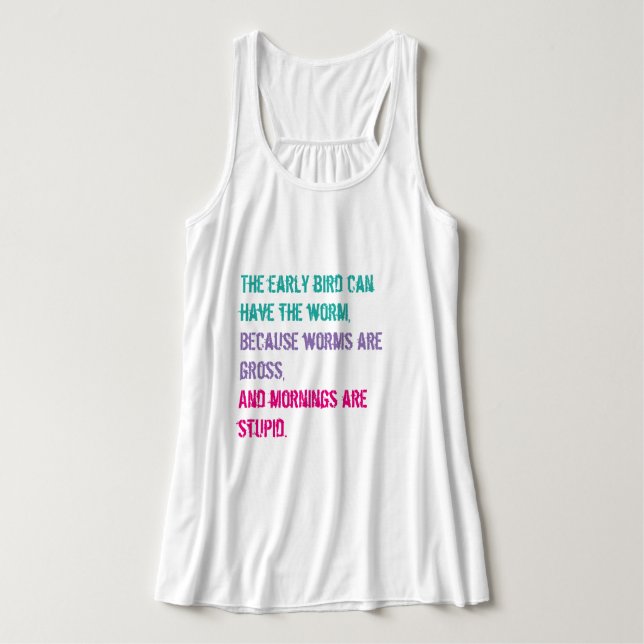Morgnar är stupid. linne med racerback  (Design framsida)
