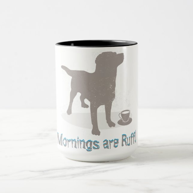 "Morgnar är tuffa!" med hundkaffe Mugg (Center)
