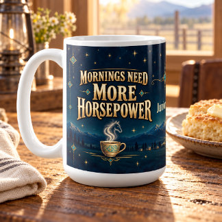 Morgnar Behöver Mer Hästkraft Akhal-Teke Konst Kaffemugg