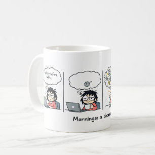 Morgnar: En Dokumentär Rolig Kaffeserieteckning Kaffemugg