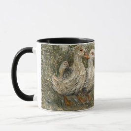 Morgnpendling Whimsical gårdshus Anka Regnig dag Mugg