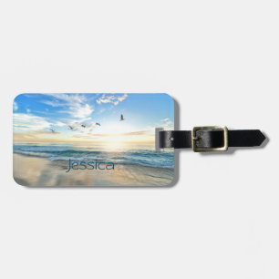 Morgon Beach Fiskmåsar Bagagebricka