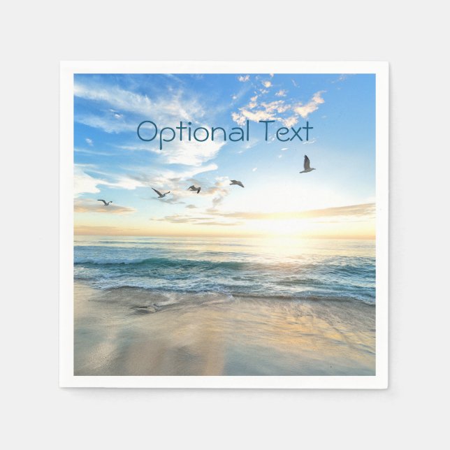 Morgon Beach Fiskmåsar Pappersservett (Framsidan)