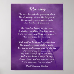 Morgon Dikt av Paul Laurence Dunbar Poster
