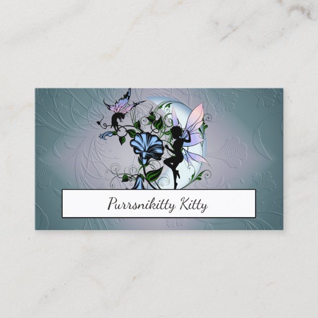 Morgon Glory Shadow Fairy och Kosmisk Katt Visitkort (Framsida)