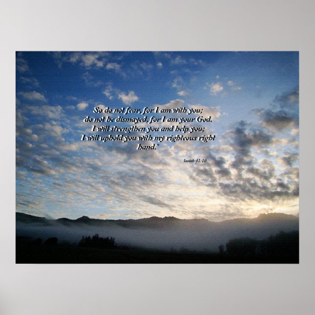 Morgon Himlar & Mist Isaiah 41:10 Skriv ut Poster (Framsidan)
