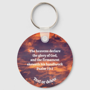 Morgon Himlar Psalm 19:1 inspirationell Nyckelring