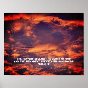 Morgon Himlar Psalm 19:1 inspirationell Poster