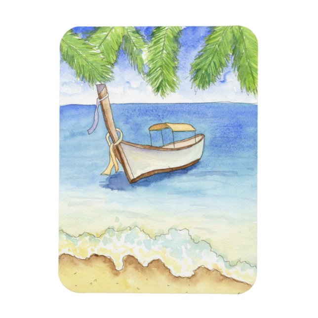 Morgon i Bali Watercolor Magnet (Vertikal)