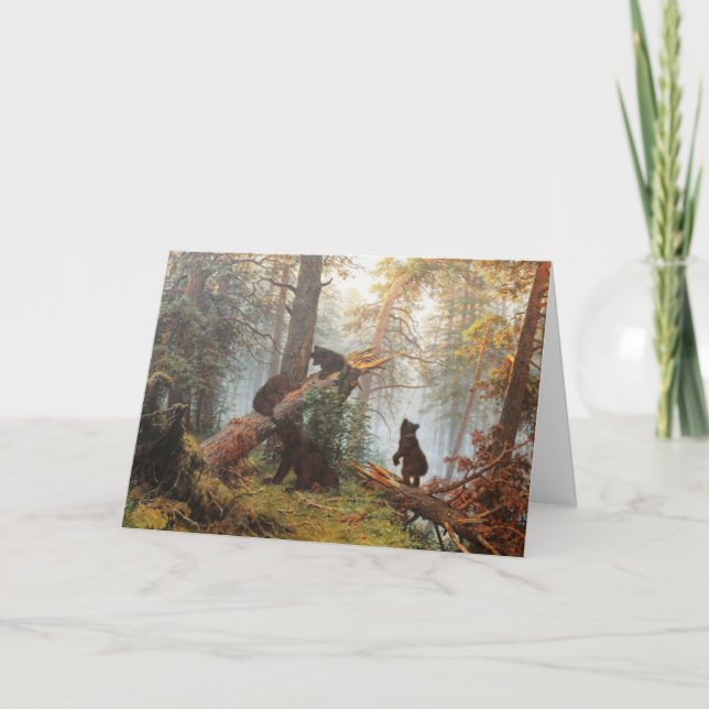 Morgon i en grässkog helgkort (Framsida)