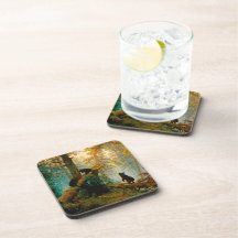 Morgon i en tallskog Björn med ungar Sjisjkin