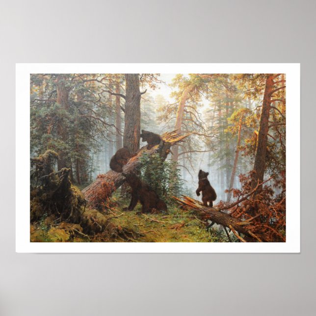 Morgon i en tallskog poster (Framsidan)