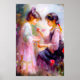 Morgon i en trädgård poster