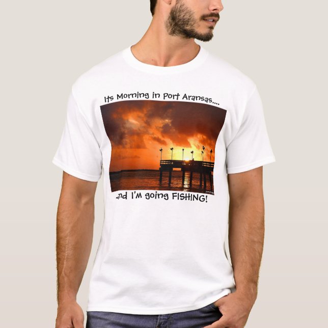 Morgon i port Aransas T Shirt (Framsida)