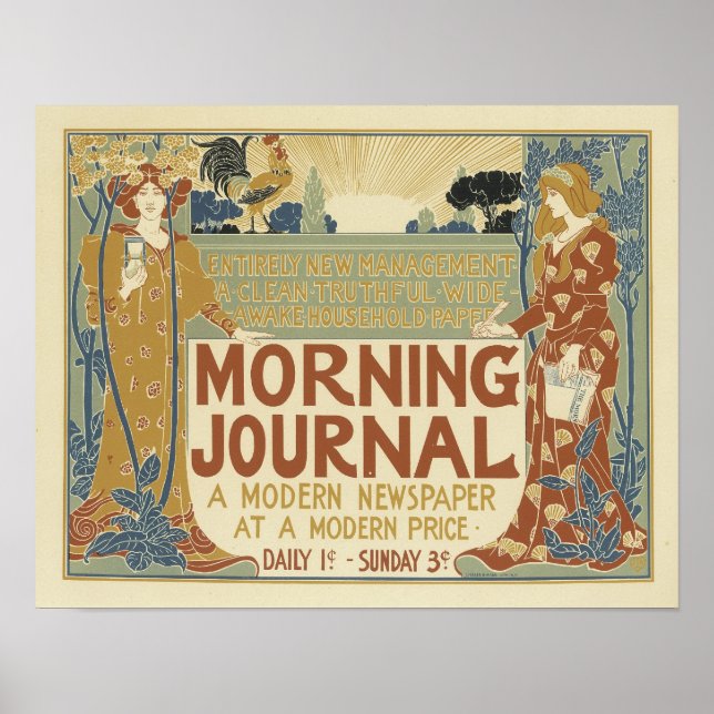 Morgon Journal A Modern Newspaper Poster (Framsidan)
