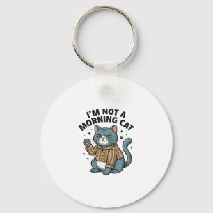 Morgon Katt Vintage Gravyr Rollig Katt T-Shirt De Nyckelring