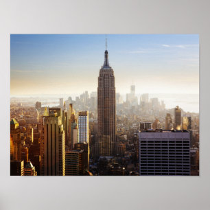 Morgon Manhattan Siluett Poster