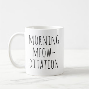 Morgon Mjao‑ditation Lugn Typografi Katt Kaffemugg