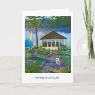 Morgon på cederträ sjön kort