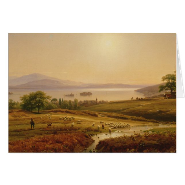 Morgon på Lago Maggiore Hälsningskort (Framsidan Horizontal)