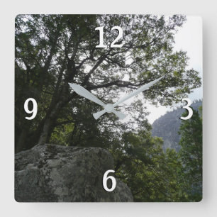 Morgon på leden till Vernal Falls i Yosemite Fyrkantig Klocka