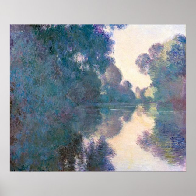 Morgon på Seine: Claude Monet Impressionist Poster (Framsidan)