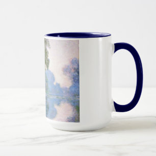 Morgon på Seinen nära Giverny Claude Monet Mugg