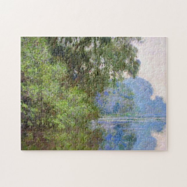 Morgon på Seinen nära Giverny Claude Monet Pussel (Horisontell)