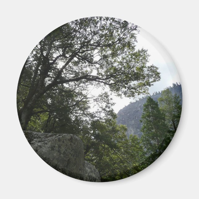 Morgon på spåret till Vernal Falls i Yosemite Magnet (Framsidan)