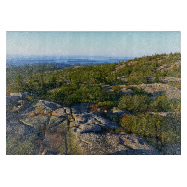 Morgon på toppen av Cadillac Mountain i Acadia (Framsidan)