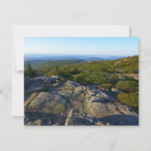 Morgon på toppen av Cadillac Mountain i Acadia