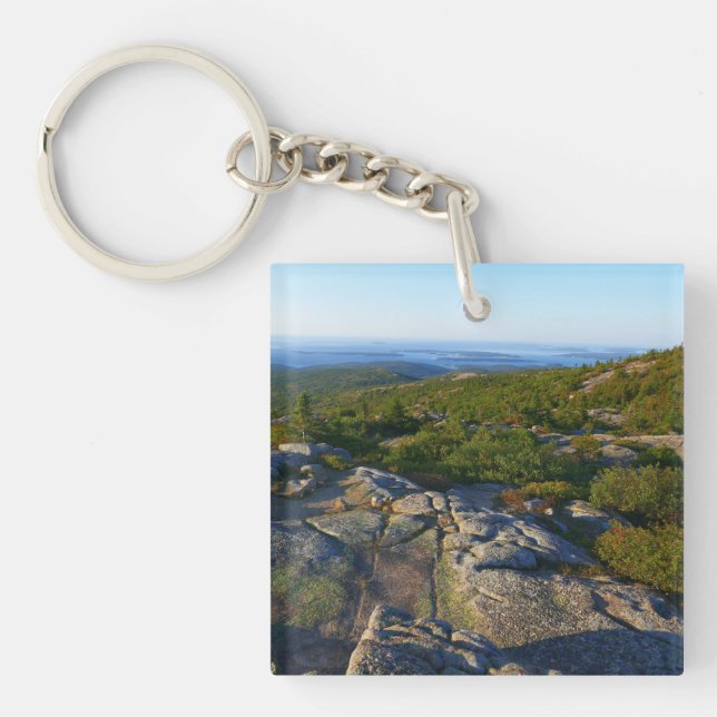 Morgon på toppen av Cadillac Mountain i Acadia (Framsidan)