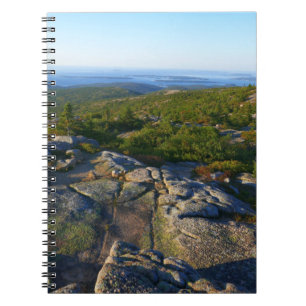 Morgon på toppen av Cadillac Mountain i Acadia Anteckningsbok