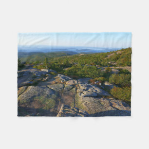 Morgon på toppen av Cadillac Mountain i Acadia Fleecefilt