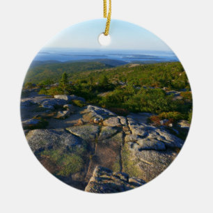 Morgon på toppen av Cadillac Mountain i Acadia Julgransprydnad Keramik
