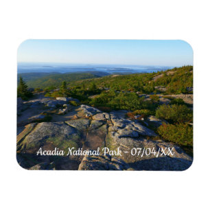 Morgon på toppen av Cadillac Mountain i Acadia Magnet
